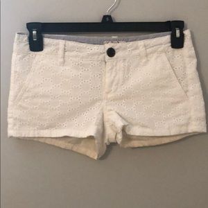 White eyelet shorts
